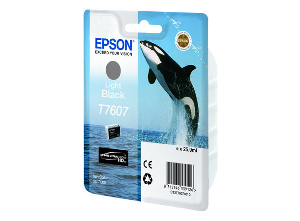 Epson Blekk T7607 Light Black Lyst sort blekk til Epson P600 